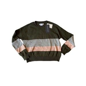 NWT Melrose and Market Girls Sweater Size S (7/8) Green Gray Pink